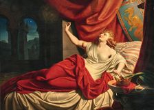 Kriemhild dreames that two boars had chased Siegfried over the heath. Creator: Rolle, Karl Gottlieb (1814-1862)