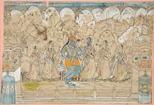Krishna with Radha and the Gopis of Braj, between c1825 and c1850. Creator: Unknown