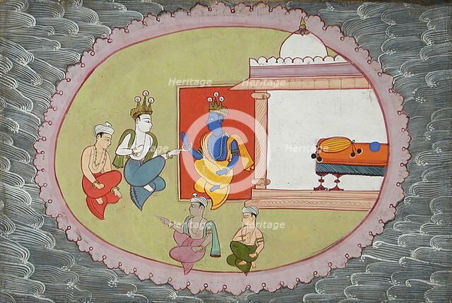 Krishna and Balarama Conversing, Folio from a Bhagavata Purana (Ancient Stories of the Lord), c1600. Creator: Unknown.