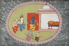 Krishna and Balarama Conversing, Folio from a Bhagavata Purana (Ancient Stories of the Lord), c1600. Creator: Unknown