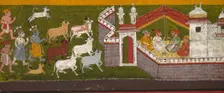 Krishna and Balarama Approaching Mathura, c. 1740-1750. Creator: Unknown
