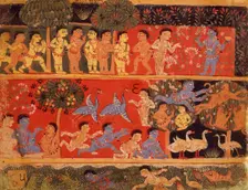 Krishna and Balarama Play with Gopas, Folio from a Bhagavata Purana..., between 1525 and 1550. Creator: Unknown