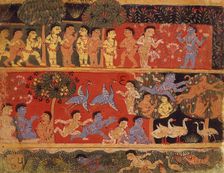 Krishna and Balarama Play with Gopas, Folio from a Bhagavata Purana..., between 1525 and 1550. Creator: Unknown