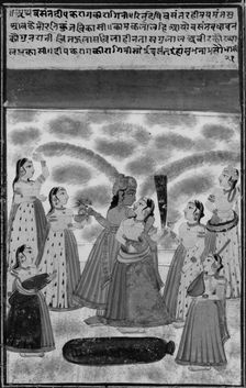 Krishna and Radha Celebrating Holi, late 19th century. Creator: Unknown