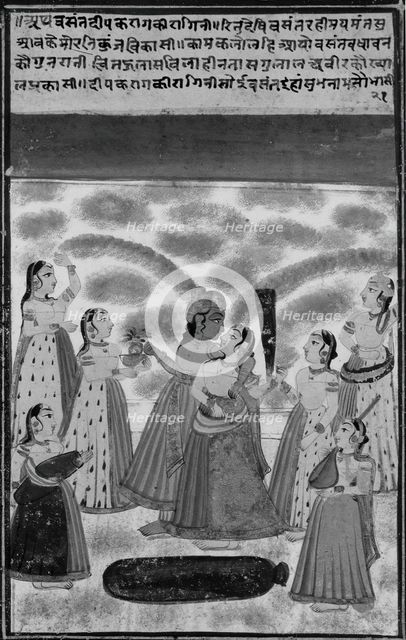 Krishna and Radha Celebrating Holi, late 19th century. Creator: Unknown.