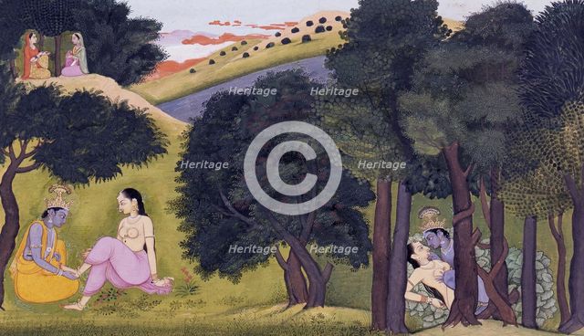 Krishna and Radha as Lovers, from a "Gitagovinda" Series, c1780. Creator: Unknown.