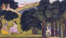 Krishna and Radha as Lovers, from a "Gitagovinda" Series, c1780. Creator: Unknown