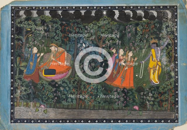Krishna and Radha, c1850. Artist: Unknown.