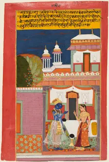 Krishna and Radha Quarreling, from a Rasikapriya, c. 1680. Creator: Unknown
