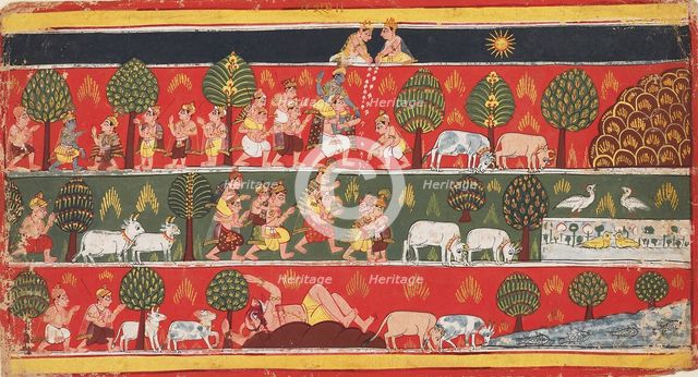Krishna and the gopis, c1720. Artist: Unknown.