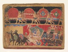 Krishna and the Kshatriya Maidens Proceed to Dvaraka..., ca. 1520-30. Creator: Sa Nana