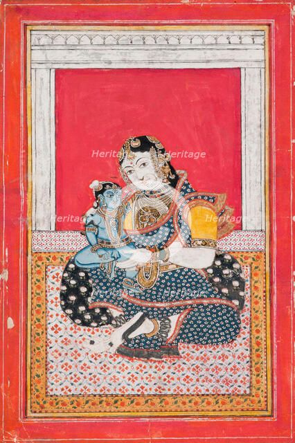 Krishna and Yashoda, 19th century. Creator: Unknown.