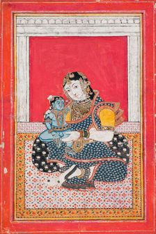 Krishna and Yashoda, 19th century. Creator: Unknown