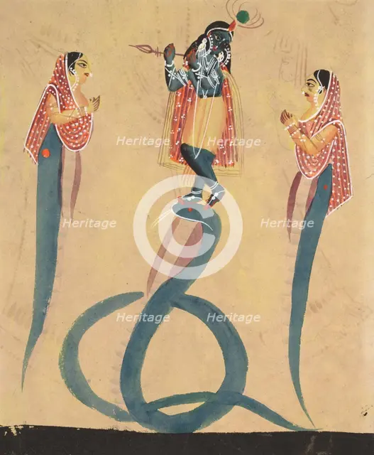 Krishna as Kali Worshipped by Radha, 1800s. Creator: Unknown.
