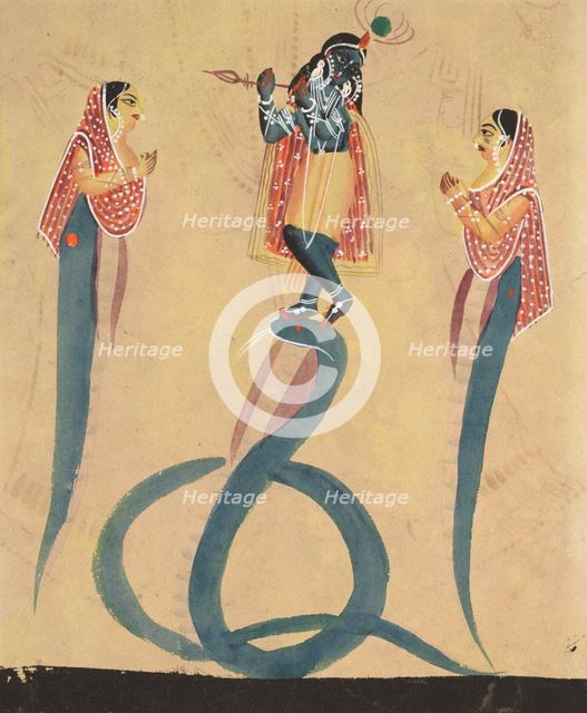 Krishna as Kali Worshipped by Radha, 1800s. Creator: Unknown.