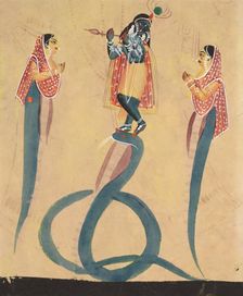 Krishna as Kali Worshipped by Radha, 1800s. Creator: Unknown
