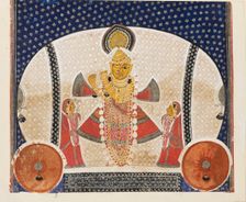 Krishna as Shrinathji playing a flute, early 20th century