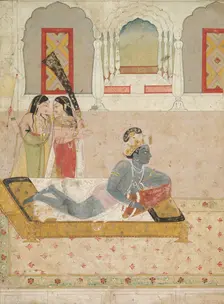 Krishna Awaiting Radha, c. 1750-1760. Creator: Unknown