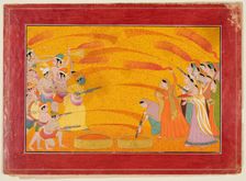Krishna Celebrates Holi, c. 1770. Creator: Unknown