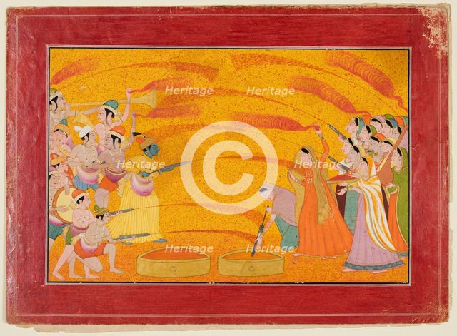 Krishna Celebrates Holi, c. 1770. Creator: Unknown.