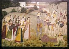 Krishna Celebrating Spring Festival of Holi, c1770-1780