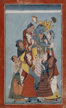 Krishna Embracing the Gopis, between c1700 and c1725. Creator: Unknown