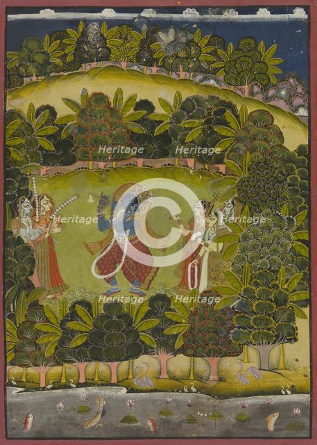 Krishna Fluting for the Gopis, Late 18th or early 19th century. Creator: Unknown.