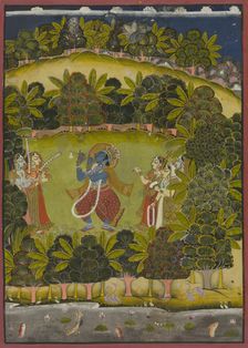 Krishna Fluting for the Gopis, Late 18th or early 19th century. Creator: Unknown