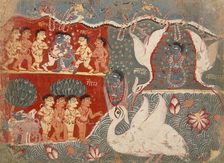 Krishna Kills the Crane Demon, Folio from a Bhagavata Purana..., between 1525 and 1550. Creator: Unknown