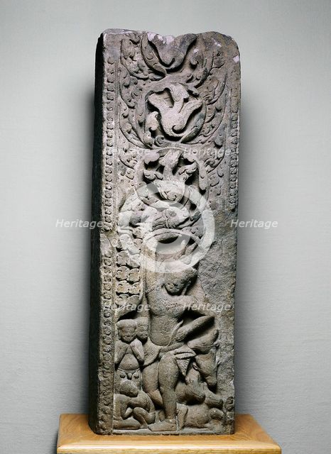 Krishna Lifting Mount Govardhan, Angkor period, 11th century. Creator: Unknown.