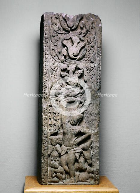 Krishna Lifting Mount Govardhan, Angkor period, 11th century. Creator: Unknown.