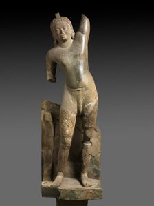 Krishna Lifting Mount Govardhan, c. 600. Creator: Unknown