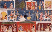 Krishna Receives the Sacred Thread and Returns his Preceptor Sandipani's Son..., c1640. Creator: Unknown