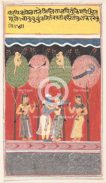 Krishna Revels with the Gopis...from a Dispersed Gita Govinda (Song of the Cowherds), c1630-40. Creator: Unknown.