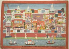 Krishna's Marriage to Kalinda, from a copy of the Bhagavat Purana, c. 1775. Creator: Unknown