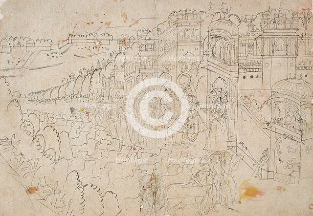 Krishna's Arrival at Mathura, between 1775 and 1800. Creator: Unknown.