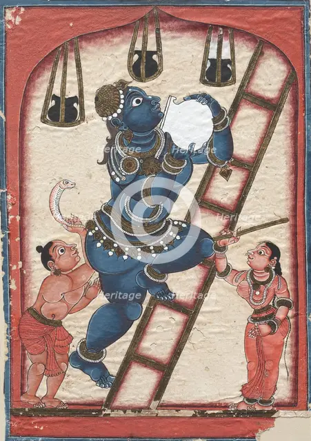 Krishna Stealing Curds, late 1700s. Creator: Unknown.