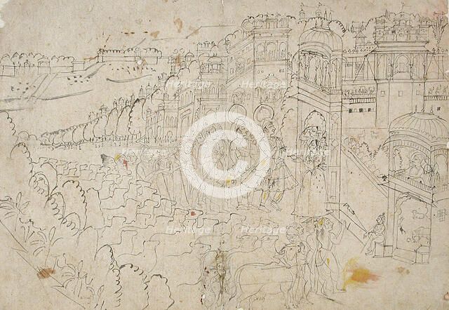 Krishna's Arrival at Mathura, between 1775 and 1800. Creator: Unknown.