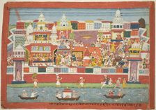 Krishna's Marriage to Kalinda, from a copy of the Bhagavat Purana, c. 1775. Creator: Unknown