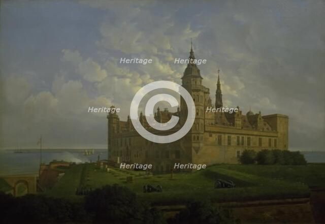 Kronborg seen from the north bastion, 1848. Creator: Joachim Ferdinand Richardt.