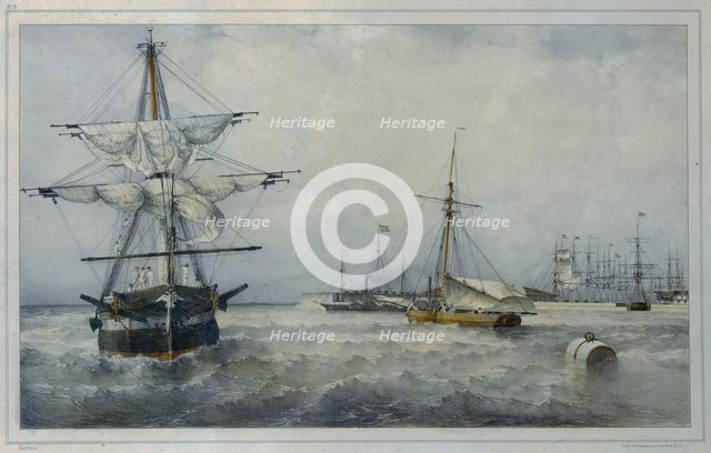 Kronstadt. Artist: Perrot, Ferdinand Victor (1808-1841)