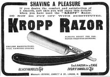 Kropp Razor - do not be put off with substitutes, 1909. Creator: Unknown