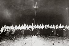 Ku Klux Klan initiation ceremony near Brunswick, Maryland, USA, c1920s(?)