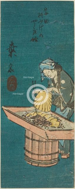Kuwana, section of sheet no. 10 from the series "Cutout Pictures of the Tokaido..., c. 1848/52. Creator: Ando Hiroshige.