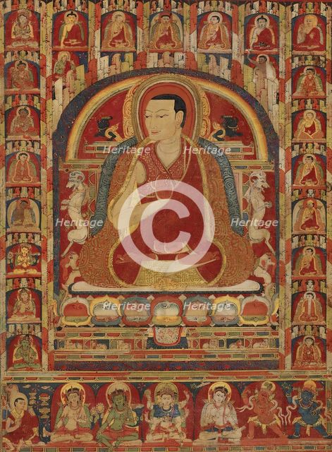 Kuyalwa, Second Abbot of Taklung Monastery, with Three Lineages, mid-13th century. Creator: Unknown.