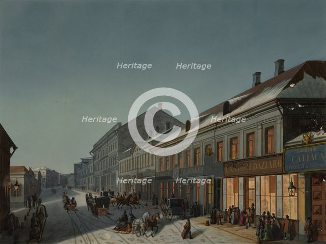 Kuznetsky Most (Blacksmith's Bridge) in Moscow, 1850s.