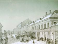 Kuznetsky Most, Moscow, Russia, 1840s. Artist: Anon