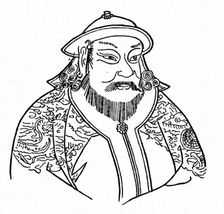 Kublai Khan (1215-1294) of the Mongol Empire and founder of the Yuan Dynasty, 1912