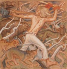 Kullervo Herding his Wild Flocks, 1917. Creator: Akseli Gallen-Kallela