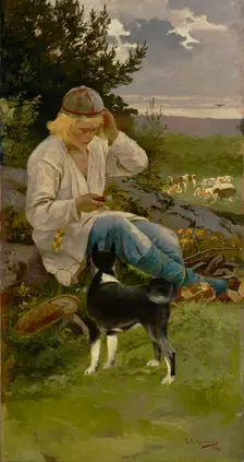 Kullervo with His Herds, 1896. Creator: Sigfrid August Keinanen